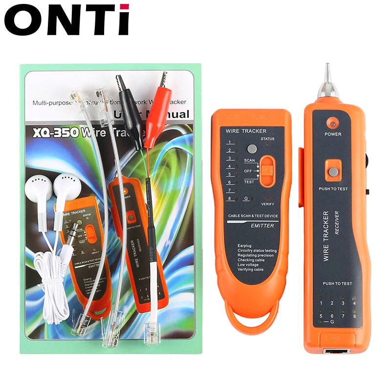ONTi-Ethernet LAN Network Cable Tester Detector, Line Finder, Telephone Wire Tracker, Line Finder, RJ11, RJ45, Cat5, Cat6