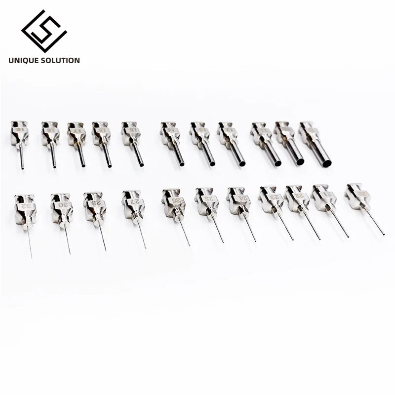 12PCS Stainless Steel Dispensing Adhesive Syringe Needle Tip Set for Large Space Precision Dispensing Equipment Tool