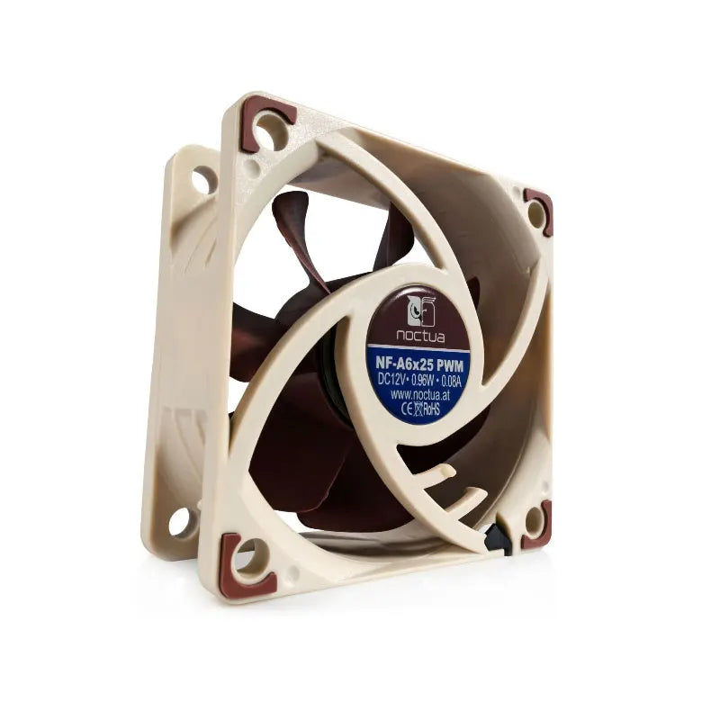 Noctua NF-A6X25 60x60x25mm 12V/5V 3pin/4pin PWM Intelligent Temperature Control SSO Magnetically Stable Bearing 6CM Fan