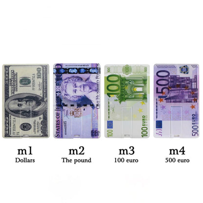 USB Flash Drive 4GB 8GB 16GB 32GB 64GB 128GB Dollars Bank Card Pen Drive Memory Euro USB 2.0 Stick PenDrive Wallet U Disk