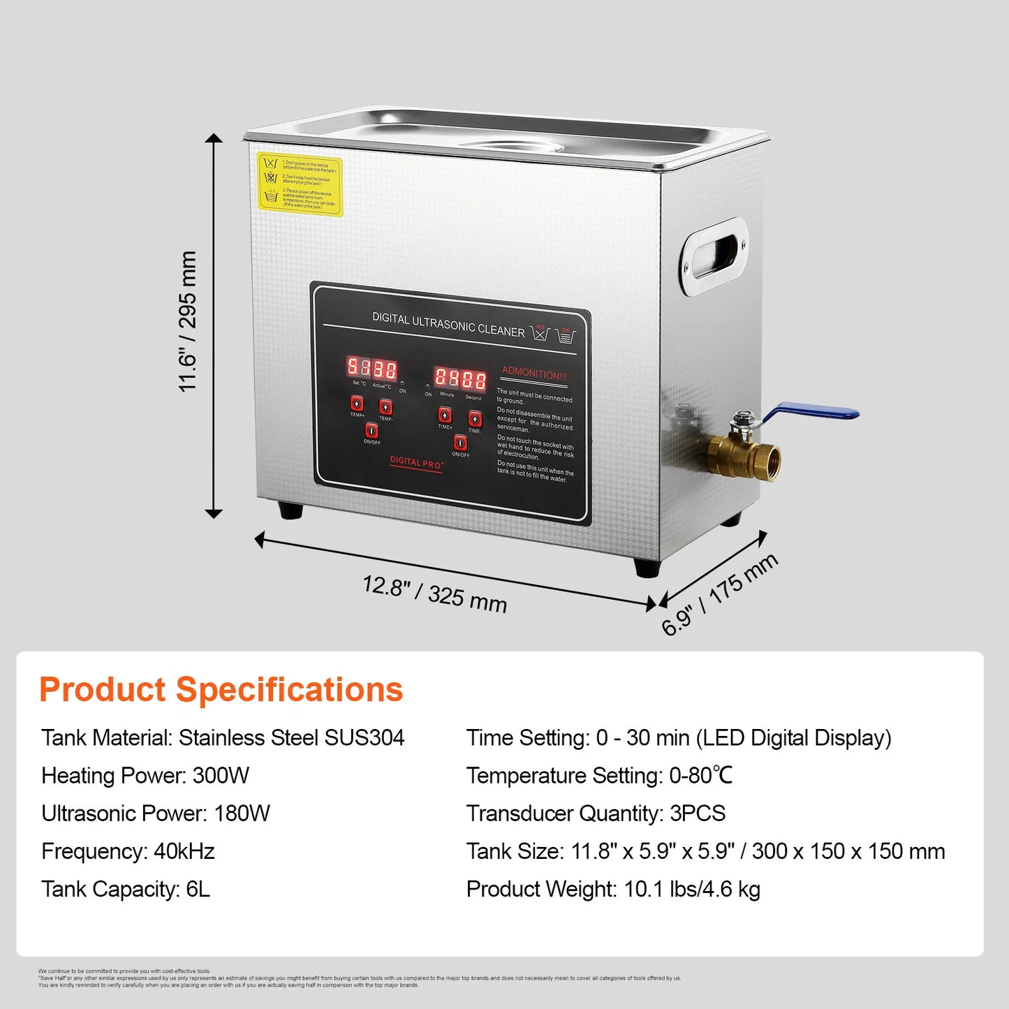 SucceBuy 2L 3L 6L 10L 22L 30L Ultrasonic Cleaner Stainless Steel Portable Cleaning Washing Machine Ultrasound Home Appliance