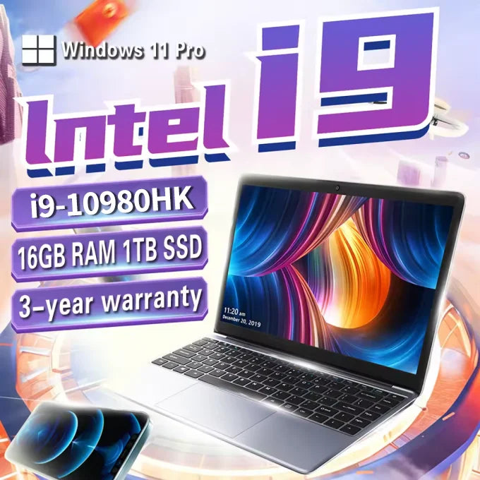 Windows 11 Pro Laptops Intel Core I9-10980HK 16GB RAM 1TB SSD Office Gamer Study Notebook Computer PC
