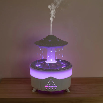 350ml Aroma Air Humidifier Mini Usb Remote Control Raindrop Colorful Light Aromatherapy Room Rain Cloud Aroma Oil  Diffuser