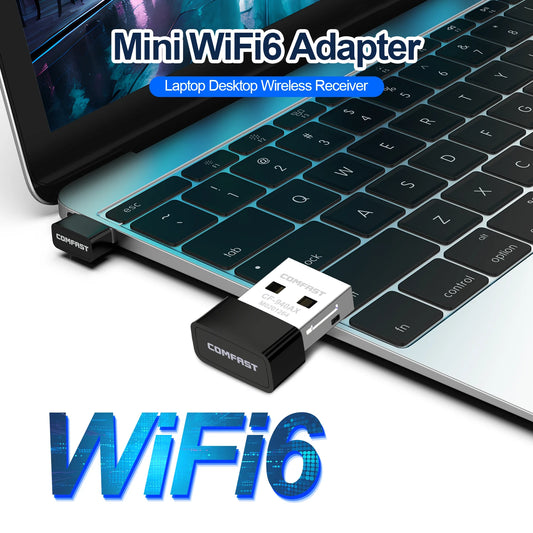 COMFAST Mini USB WiFi6 Dongle Network Card 2.4GHz Wi-Fi Lan Adapter Driver Free 300M 150M Receiver For PC Laptop Windows 7/10/11