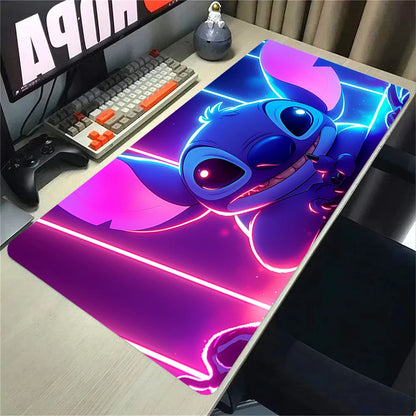 Cute Anime Stitch Mousepad Locking Edge Non-slip Mouse Pad HD Printing Computer Gamers Mausepad XXL Keyboard E-Sports Deskmat
