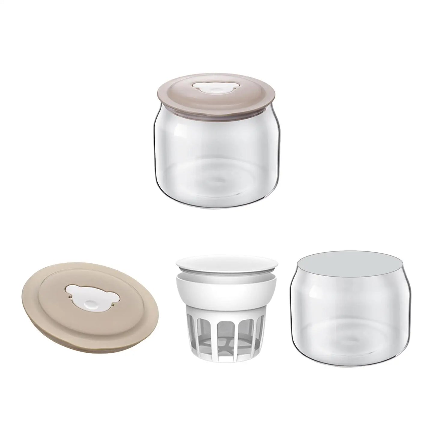 Cheese Maker, Greek Yogurt Filter Nut Milk Container, Glass Yogurt Maker Soy Milk Tea Jar for Homemade Jams Jelly
