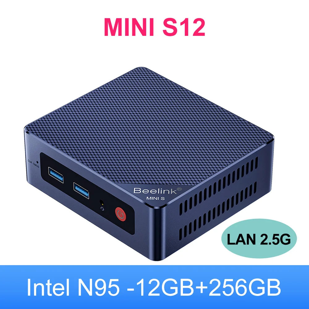 Beelink Mini S Mini S12 N95 Windows 11 Home Intel Gen N5095 8GB 256GB 12G 256G 1000M WiFi5 Desktop Gaming PC Computer