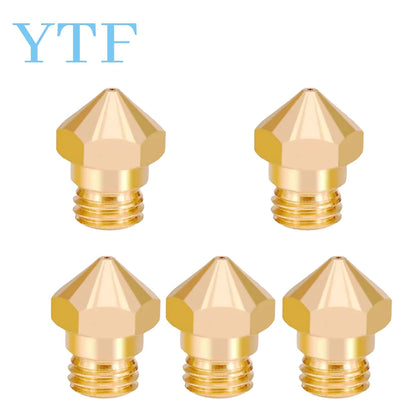 1-50PCS 3D Printers Parts MK10 Nozzle 0.2/0.3/0.4/0.5/0.6/ 0.8mm Copper M7 Threaded Part For Extrusion 1.75mm Filament Brass