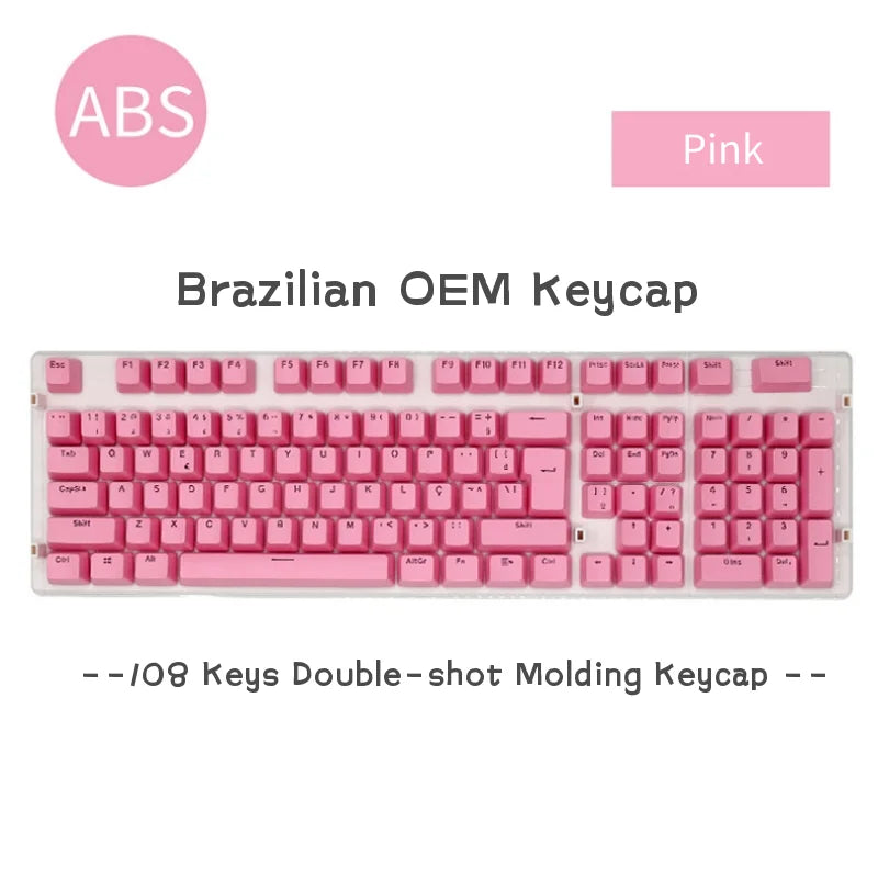 108 Keys Mechanical Keyboard Keycaps Brazilian Abnt2 Layout Keycap OEM Profile ABS Keycaps Double Shot Backlit Minimalism Key Ca