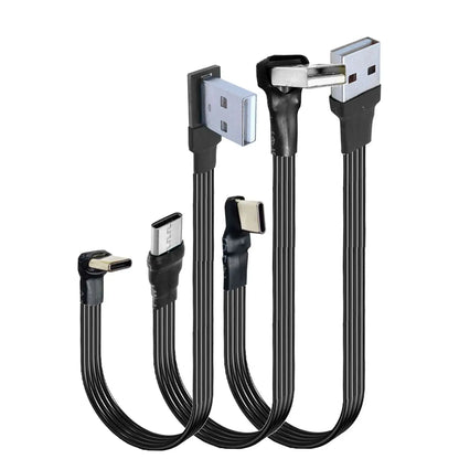 2M 3M USB-C Type C Male straighten/UP Down Angled 90 Degree to USB 2.0 Male Data Cable USB Type-c Flat Cable 0.1m/0.2m/0.5m/1m