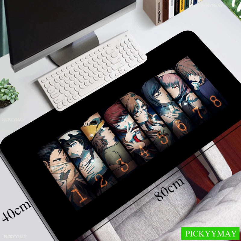 Steins Gate Mouse Pad Gamer Pad Big Gaming Mousepad XL Mouse Mat Keyboard Mat Desk Mat Table Carpet Mausepad Computer Laptop Pad