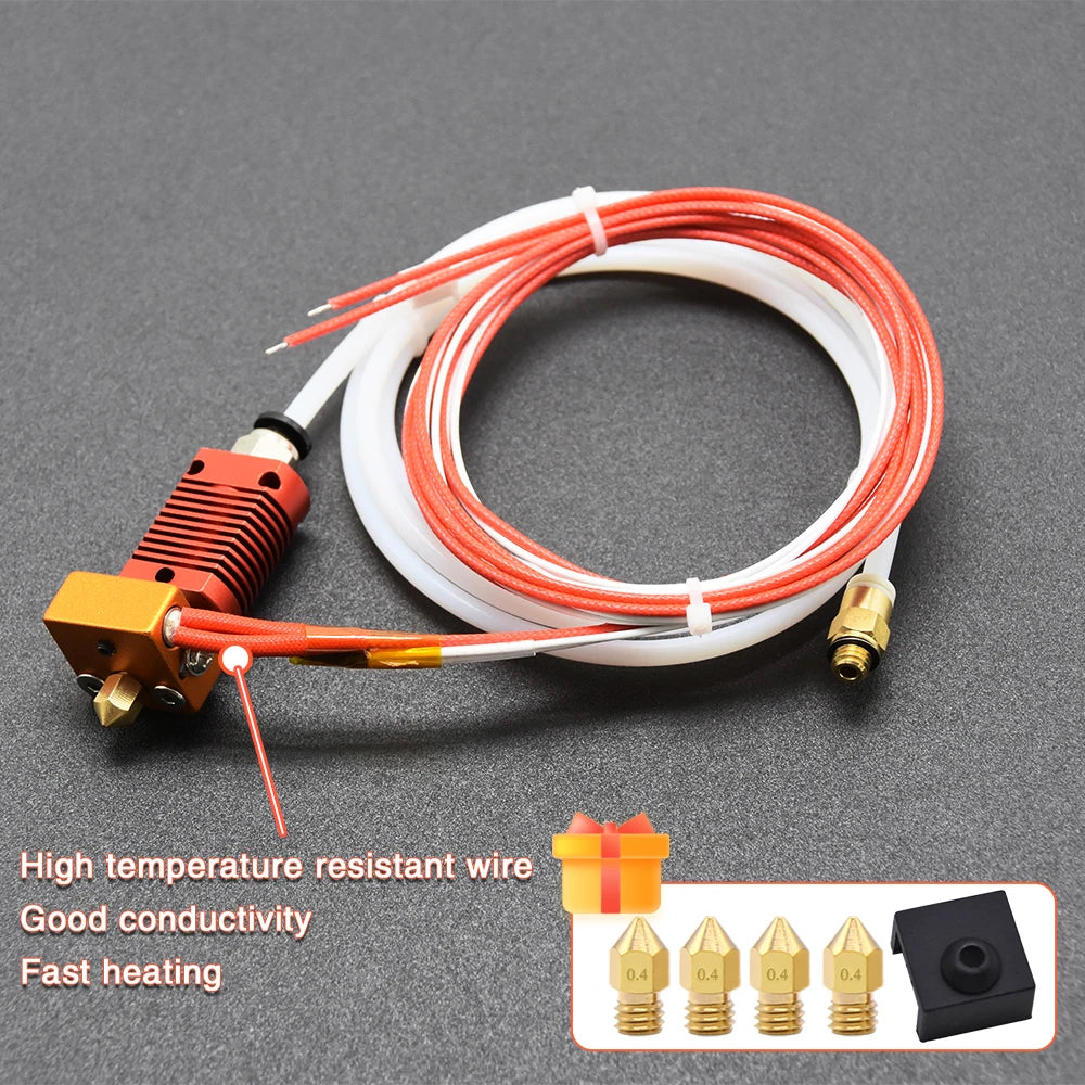 3D Printer Accessories Ender3 /V2 CR10 Ender5 Extruder  3D Printer Full Hotend Kit with 4010 Fan 0.4mm Nozzle For Hotend Ender 3
