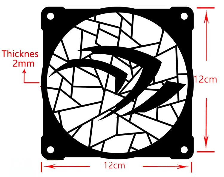 3Pcs/lot DIY 12cm*12cm Fan Radiator Grill Cover  Acrylic Fan Cover for 120mm Fan Cooling Logo for Computer Case Cooler