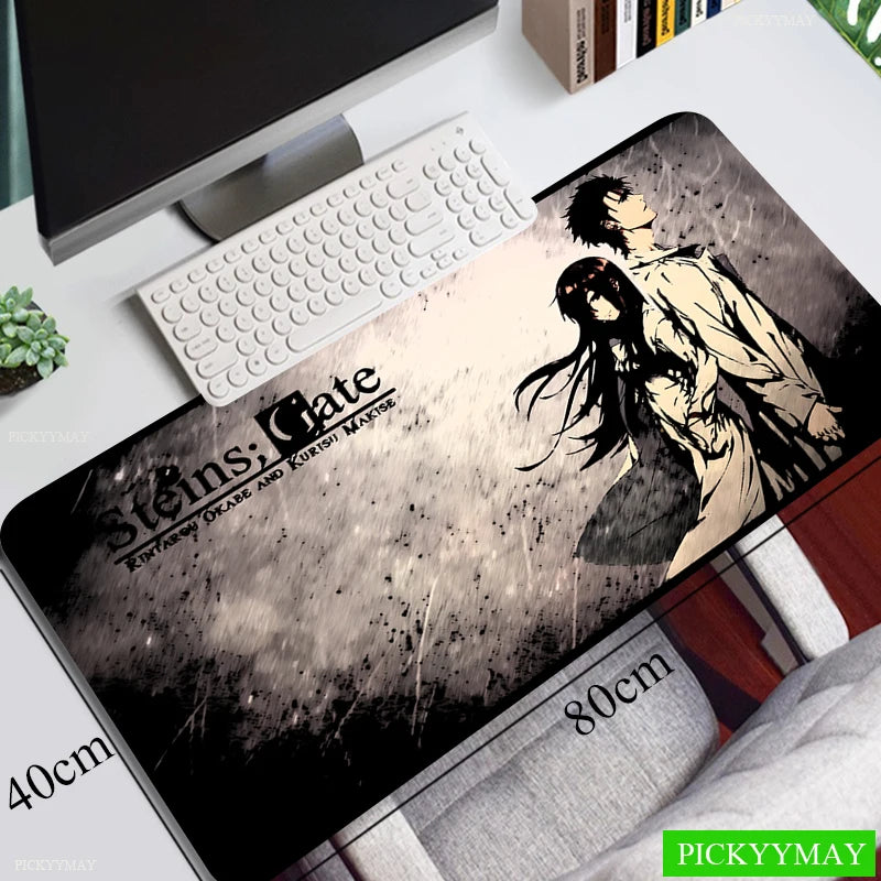 Steins Gate Mouse Pad Gamer Pad Big Gaming Mousepad XL Mouse Mat Keyboard Mat Desk Mat Table Carpet Mausepad Computer Laptop Pad