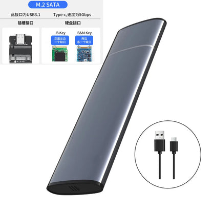 M.2 SATA NVMe Enclosure 10Gbps External SSD Case Type C USB 3.1 Hard Drive Adapter M.2 2230 2242 2260 2280 Storage Box for PC