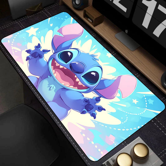Cute Anime Stitch Mousepad Locking Edge Non-slip Mouse Pad HD Printing Computer Gamers Mausepad XXL Keyboard E-Sports Deskmat