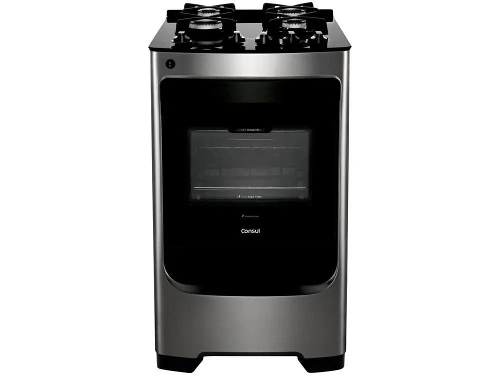 Consul 4-Burner Stainless Steel Gas Stove with Glass Top CFO4VARUNA-Dual Voltage