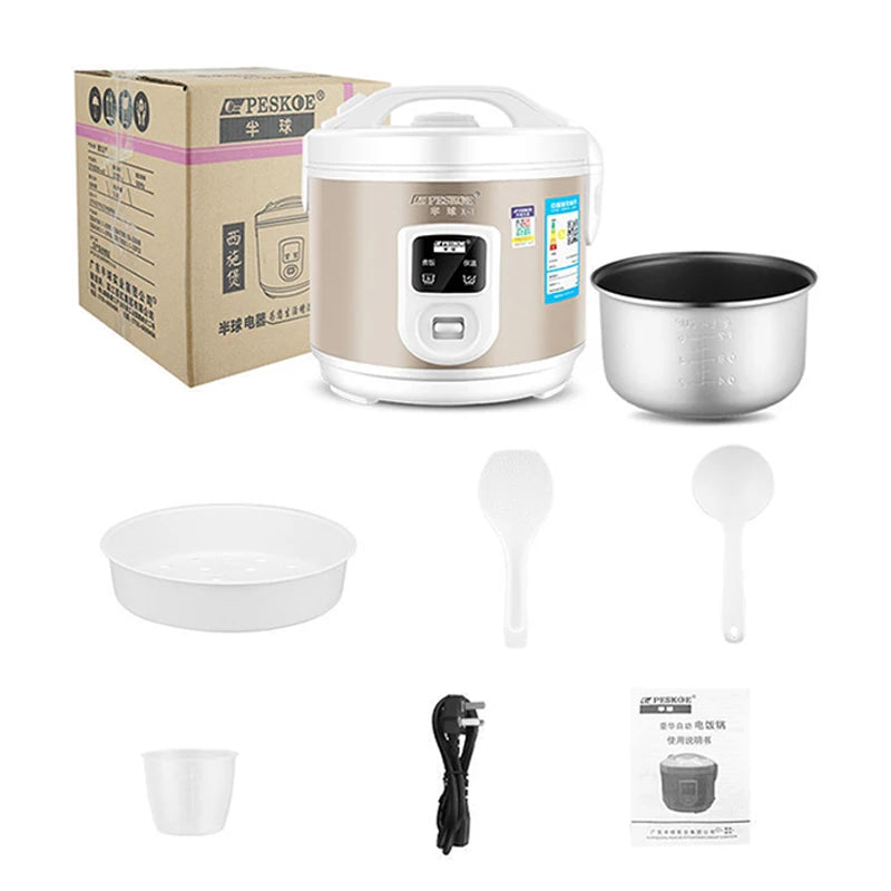 Peskoe Mini Rice Cooker, Old-Fashioned 1-2-3 Person Non-Stick Surface Cooking Rice Cooker, Multi-Function Household 2L 3L 4L 5L