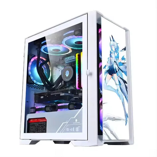 AOTESIER Gaming PC Core I7 CPU With 8G /16G RAM 256G SSD HD4600 ATX/ITX/M-ATX Full View Side Panel Temper Glass Front PC Gamer