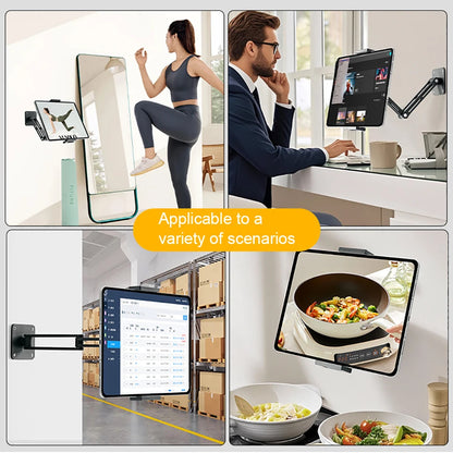 Adjustable Tablet Wall Mount Phone Stand Long Arm 360 Degree Rotatable Cantilever Desk Bed Holder for 4.7-12.9 inch Support iPad