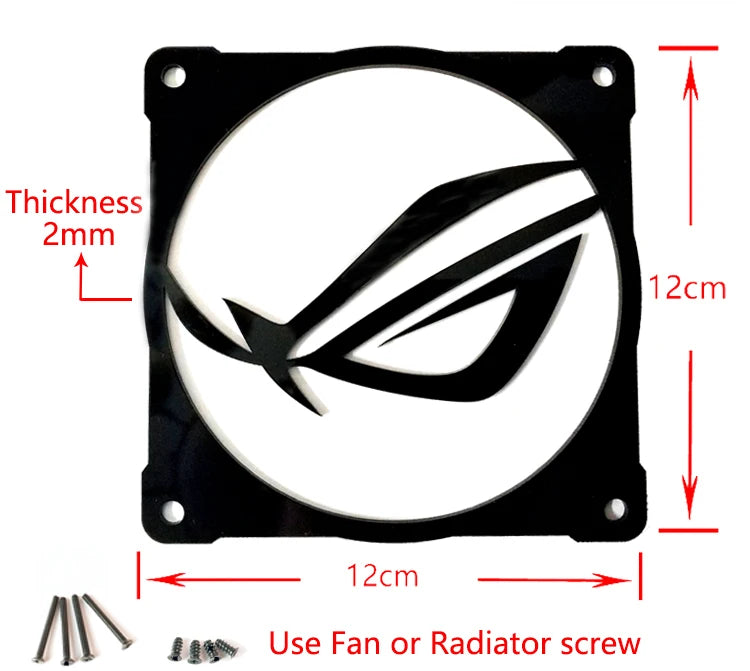 3Pcs/lot DIY 12cm*12cm Fan Radiator Grill Cover  Acrylic Fan Cover for 120mm Fan Cooling Logo for Computer Case Cooler