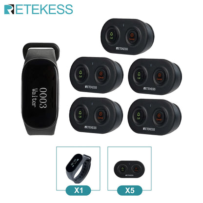 Retekess Restaurant Pager Wireless Waiter Calling System TD112 Waterproof Watch Receiver TD036 Call Buttons For Cafe Bar Club