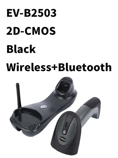 EVAWGIB 3-in-1 Barcode Scanner Handheld 1D/2D/QR Bar Code Reader Support BT 2.4G Wireless USB Wired Connection for Supermarket