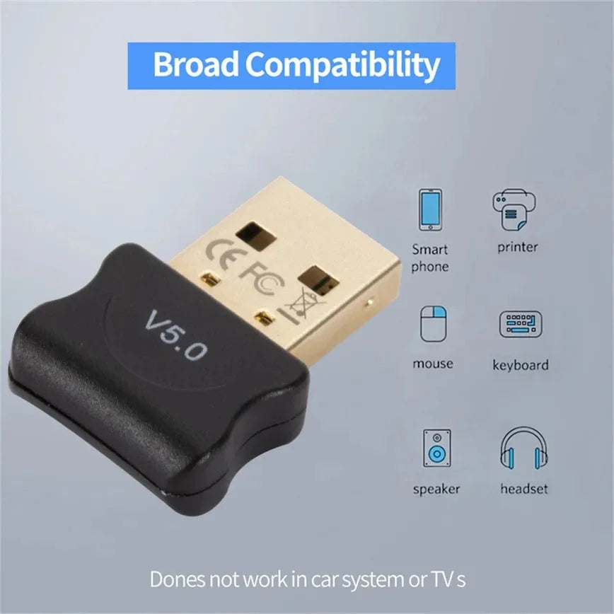 USB Bluetooth Adapter 5.0 Wireless USB Bluetooth Receiver Transmitter USB Bluetooth Audio Receiver Dongle for Computer PC Laptop