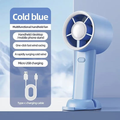 Portable Fan Mini Handheld Rechargeable Bladeless Electric Fan Clip Waist Fan Suitable for Outdoor Ventilation Desktop Small Fan