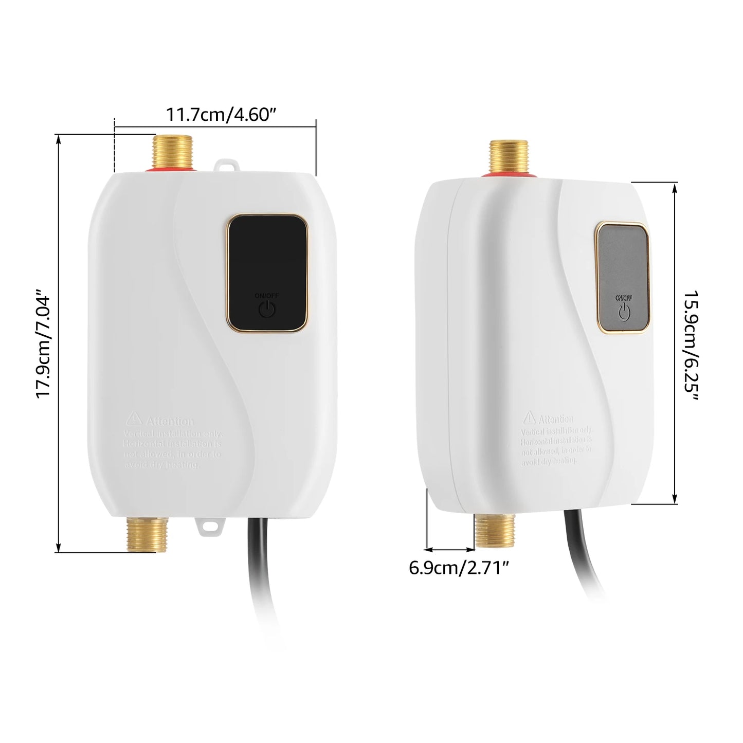 Electric Tankless Water Heater Instant Hot Shower Kitchen Heater 110V 3000W US