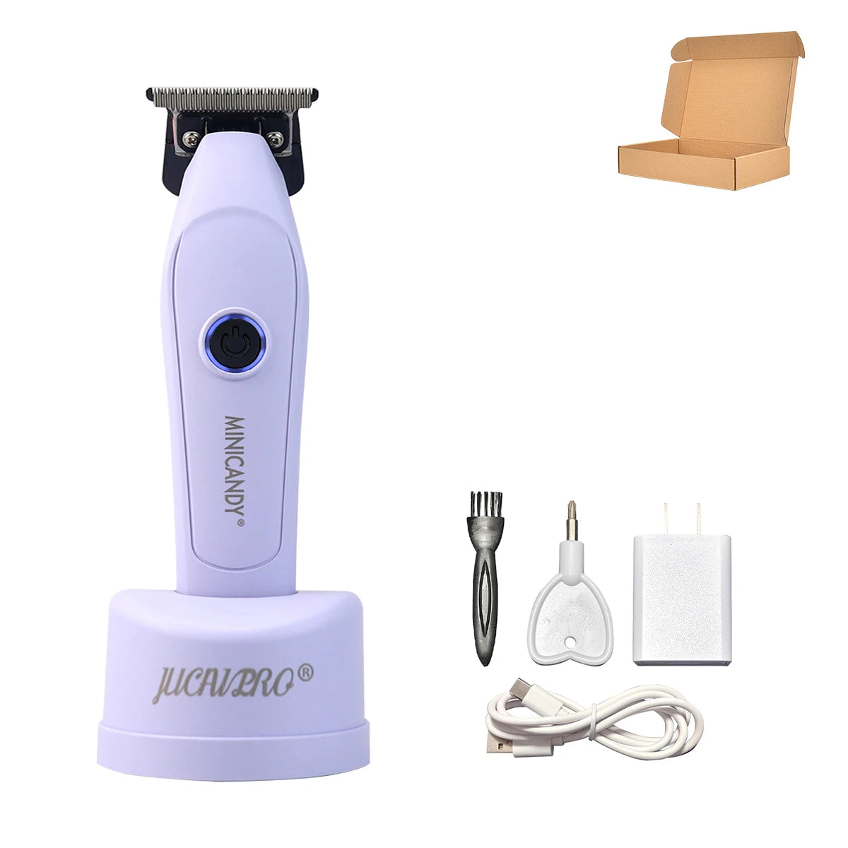 JUCAI MINICANDY JC08 Men's Hair Clipper DLC Zero Gapped Brushless Motor with Base Charger Professional Trimmer Finishing Machine