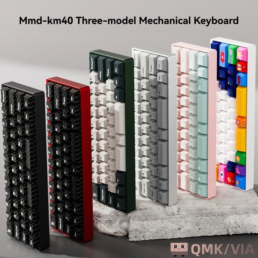 MMD KM40 Mechanical Keyboard Wireless Tri-mode O-Ring Hot-Swap Custom Designer 40% Aluminum Office Gaming Keyboard VIA/QMK Gift