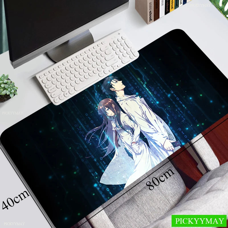 Steins Gate Mouse Pad Gamer Pad Big Gaming Mousepad XL Mouse Mat Keyboard Mat Desk Mat Table Carpet Mausepad Computer Laptop Pad