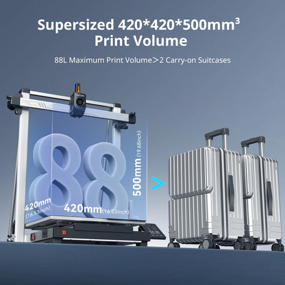 ANYCUBIC Kobra 3 Max FDM Multi Color 3D Printer with Up to 600mm/s Print Speed Build Volume 500*420*420mm Smart APP Control