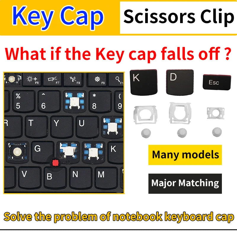 Replacement Keycap Key For Lenovo Asus Hp Toshiba Samsung Acer Sony Xiaomi Huawei IBM Msi All Series Laptop Keyboard KEY & Clips