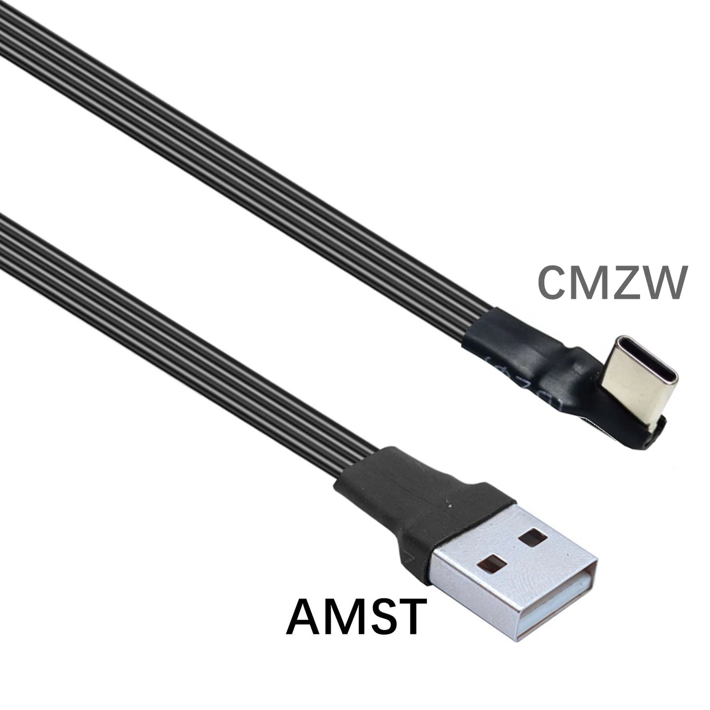 2M 3M USB-C Type C Male straighten/UP Down Angled 90 Degree to USB 2.0 Male Data Cable USB Type-c Flat Cable 0.1m/0.2m/0.5m/1m