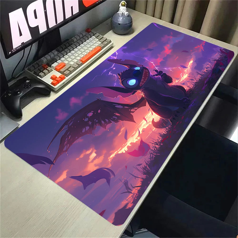 Cute Anime Stitch Mousepad Locking Edge Non-slip Mouse Pad HD Printing Computer Gamers Mausepad XXL Keyboard E-Sports Deskmat