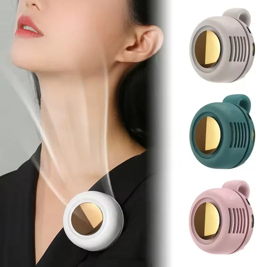 Portable Fan Mini Handheld Rechargeable Bladeless Electric Fan Clip Waist Fan Suitable for Outdoor Ventilation Desktop Small Fan