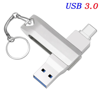 USB 3.0 OTG USB-C Flash Pen Drive Metal Memory Stick Flash Disk 64GB 128GB 256GB USB3.0 Dual C Pendrive TYPE-C Creative Gifts