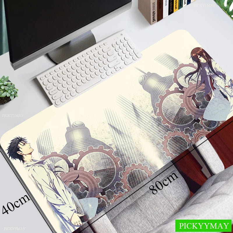 Steins Gate Mouse Pad Gamer Pad Big Gaming Mousepad XL Mouse Mat Keyboard Mat Desk Mat Table Carpet Mausepad Computer Laptop Pad
