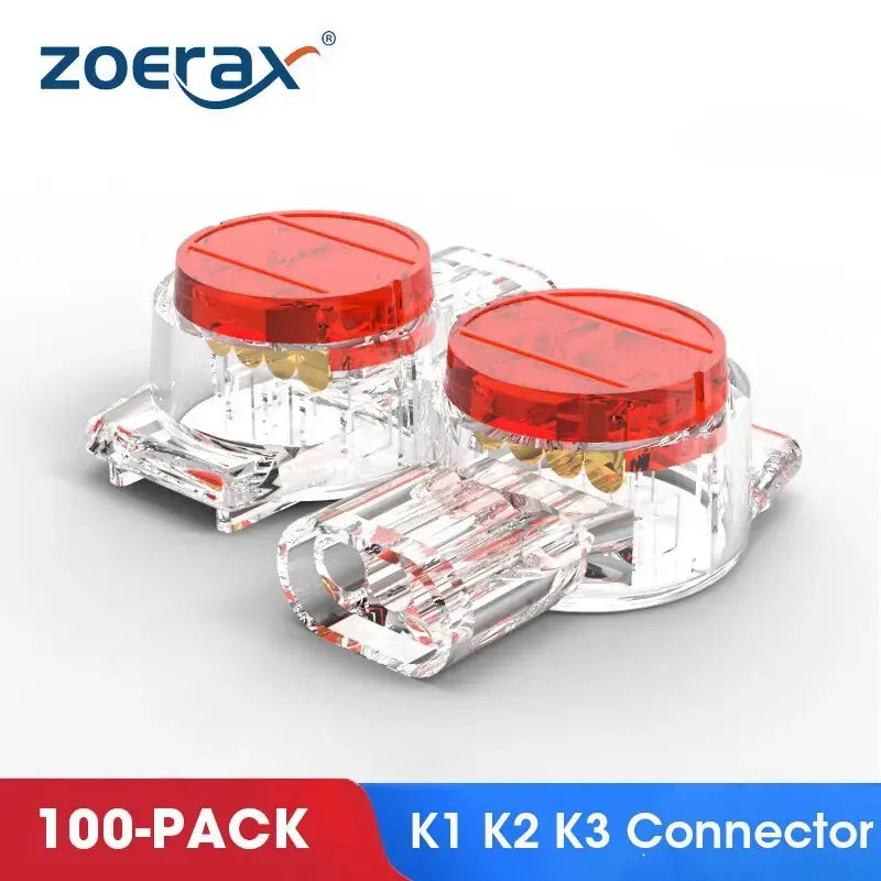 ZoeRax 100PCS K1 K2 K3 Connector Wire Splice Connector RJ45 RJ11 Wiring Ethernet Telephone Cable Cord UY2 Network Cable Terminal Atlas Enterprise