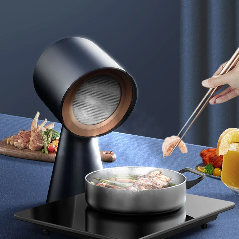 HTT-X6 Desktop Range Hood Household Mini Compact Low Noise Portable Hot Pot Barbecue Companion 30W
