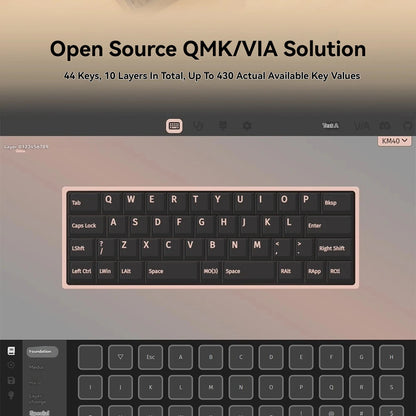 MMD KM40 Mechanical Keyboard Wireless Tri-mode O-Ring Hot-Swap Custom Designer 40% Aluminum Office Gaming Keyboard VIA/QMK Gift