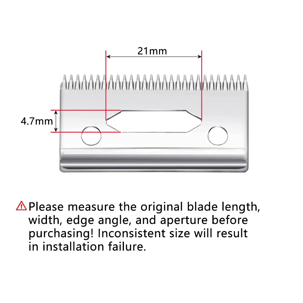 Professional 2-Hole Replacement Clipper Blade Fit For Wahl Super Taper & 8466 Cordless Magic Clip 8591# & Andis Hair Clippers