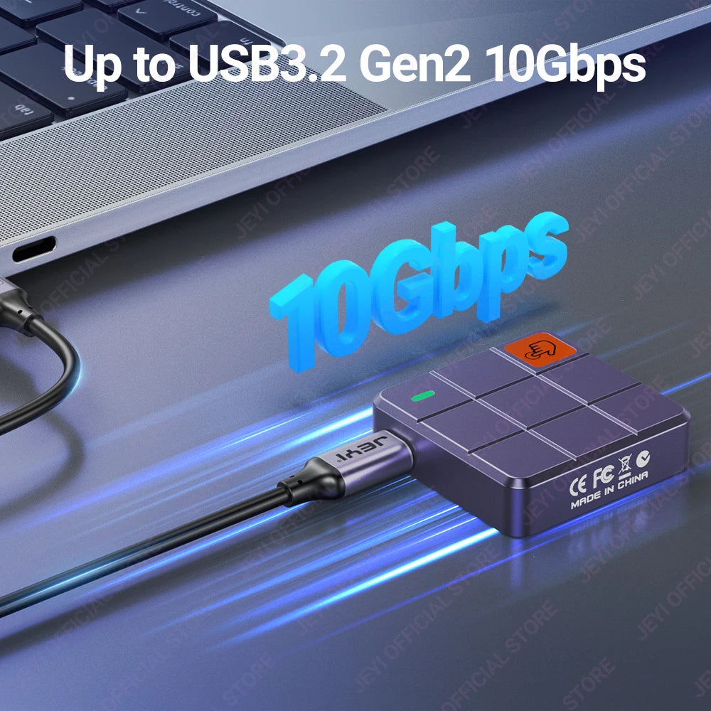 JEYI 2230 M.2 NVMe Enclosure with Touch Control, USB3.2 GEN2 10Gbps PCIe SSD Case With Write/Read Protection, Support UASP TRIM
