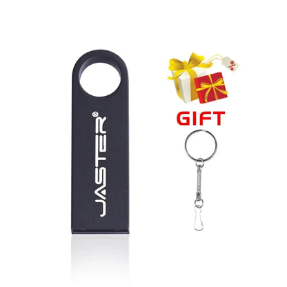 JASTER Metal USB 2.0 Flash Drives 128GB High Speed Pen Drive 64GB 32GB with Key Chain Memory Stick 16GB Creative Gift USB Stick