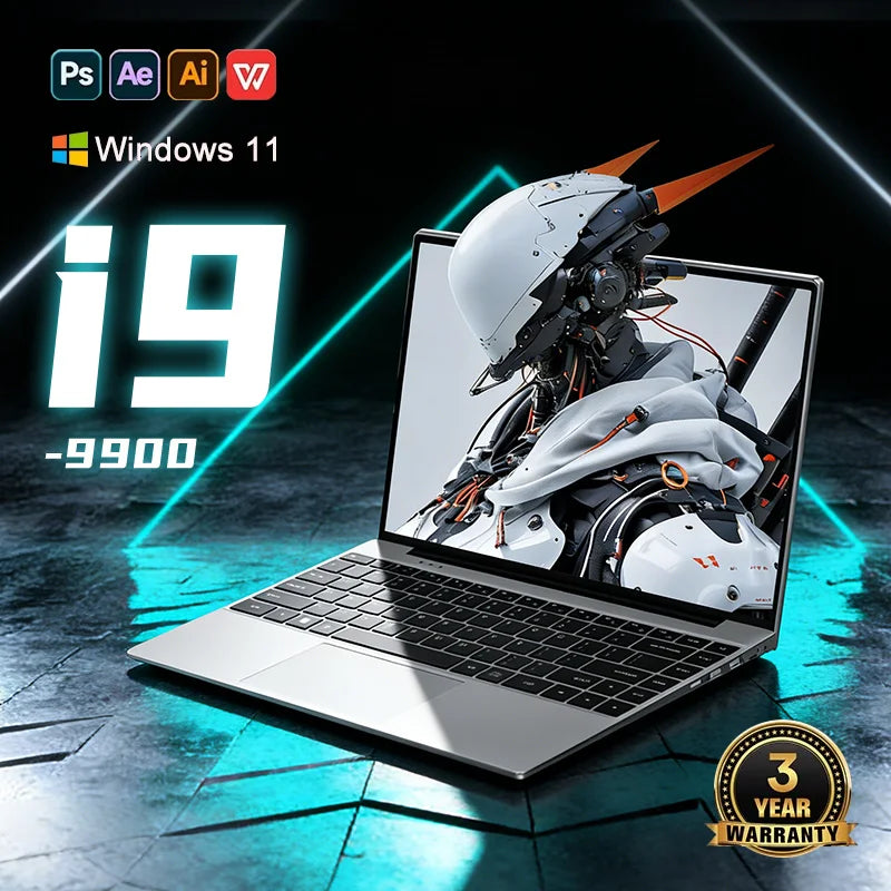 NEW 15.6' Laptop Intel Core I9-9900 32GB 2TB Windows 11 Gaming Computer PC Gamer Office Ultra Slim Notebook 1920*1080 HD