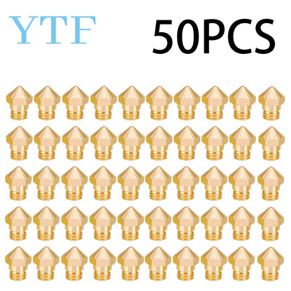 1-50PCS 3D Printers Parts MK10 Nozzle 0.2/0.3/0.4/0.5/0.6/ 0.8mm Copper M7 Threaded Part For Extrusion 1.75mm Filament Brass