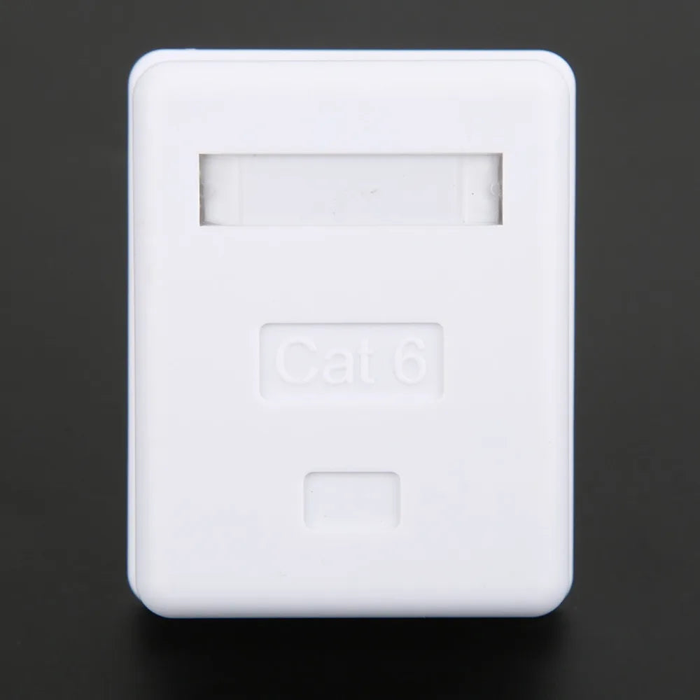 2Pcs Cat6 RJ45 Surface Mount Box Non-Shielded Single Port Surface Mount Box RJ45-8P8C ABS Single Port Mount Box Network