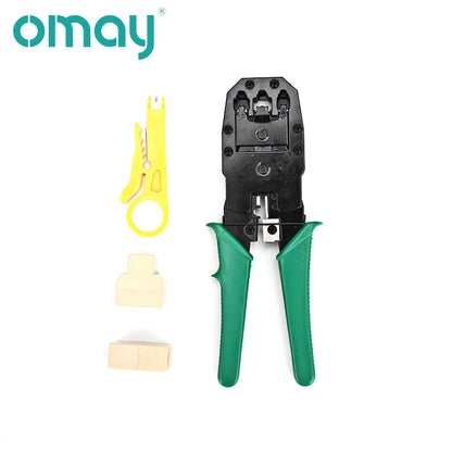 OMAY Rj45 TestER 14pcs/Set  RJ11 RJ12 internet crimping Portable LAN Network Repair Tool Kit Utp Cable Tester AND Plier   PC